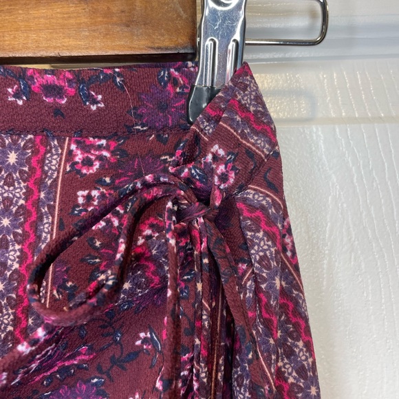 Blue Rain Floral Wrap Skirt - Picture 7 of 9